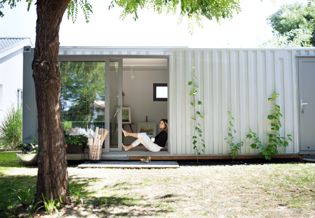 Image of a storage container that has been converted into an Airbnb