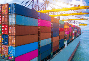 Image of a ship with shipping containers onboard