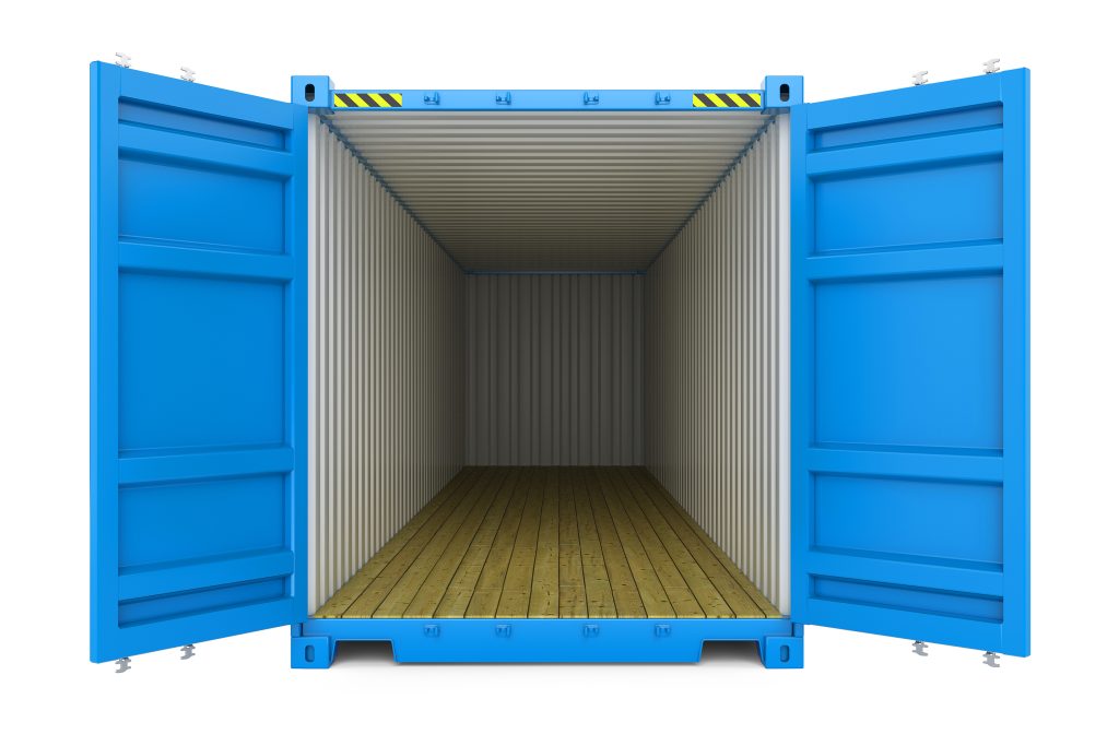 Image of a storage container with open doors