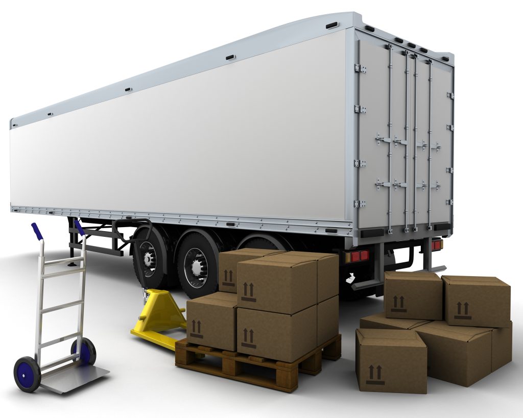 Graphic image of a storage trailer with boxes