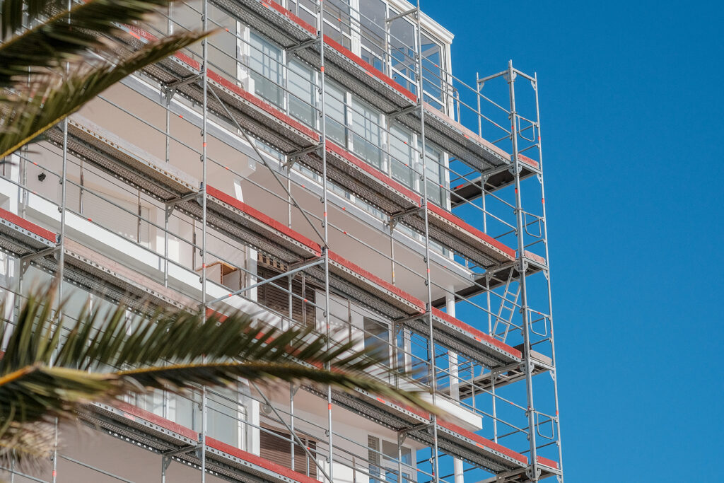 A hotel being renovated